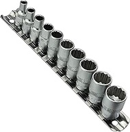 AERZETIX - C45105 - Set of mounting rail with 10 socket wrench screwdriver bits - 1/4 E4 E5 E6 E7 E8