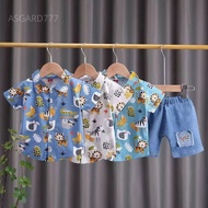 KEMEJA Children's Top, Shirt, and Jeans Set, Premium Material, Comfortable to Wear, Boys' Fashion, 1