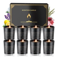 Home Scented Candles, 8 Pack Aromatherapy Jar Candles Smoke-Free Strong Fragrance Long Lasting, 8 Fr