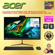Acer AIO Aspire C24-2G-57430W11 AMD Ryzen™ 5 7430U 16GB 512GB SSD AMD Radeon Graphics 23.8" inch FHD