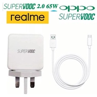 Oppo Reno/Realme 65W/80W/100W Super VOOC Charger Super Flash Charger Adapter With Type C Cable Super VOOC 2.0
