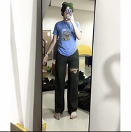 กางเกงยีนส์ขากระบอกสนิมแต่งขาดใส่ได้ชาย/หญิง🕶🩳