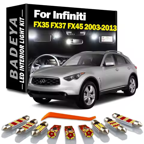 BADEYA Canbus LED Interior Dome Map Door Trunk Plate Light Kit For Infiniti FX35 FX37 FX45 FX50 FX30