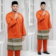 (XS - 4XL) BAJU MELAYU TELUK BELANGA ARJUNA ORANGE BRICK PLUS SIZE NIKAH TUNANG ANNUAL DINNER BAJU P