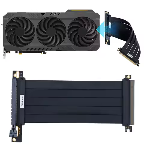 PCI-E 4.0 Riser Cable PCI Express Gen 4 GPU Extension Cord Extension Port 90 Degree Adapter Compatib