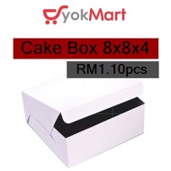 [10pcs] 8"x8"x4" 8x8x4 White Box for Cake Box Kotak Kek - 10pcs (B8)