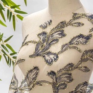 Mesh Fabric Lace Lace Embroidery Embroidery Golden Silk Flower Embroidery Fabric