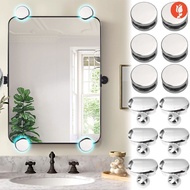 1 Set Wall Mount Frameless Mirror Holder Clip / Bathroom Dressing Mirror Glass Clamps Supporting Tool