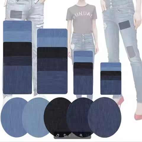 5~25Pcs Iron-on Repair Patch 100% Cotton Fabric Denim Patches For Inside Jeans Clothes Pants Repair 