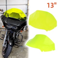 13" Windshield Deflector Motorcycle Windscreens Upper Fairing For Harley Road Glide FLTRX FLTRXS FLT