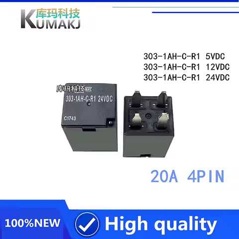 2PCS/lot 100%New Relay 303-1AH-C-R1 5V 303-1AH-C-R1 12V 303-1AH-C-R1 24V 303 1AH C R1 24V 20A 4PIN 5