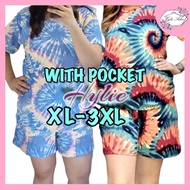Hylie - Tie Dye Terno - Tshirt & Shorts (Can Fit: XL-3XL Body Frame) Plus Size Outfit Woman Set