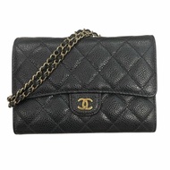CHANEL 香奈兒 A84512 迷你WOC 荔枝皮 黑色 金釦