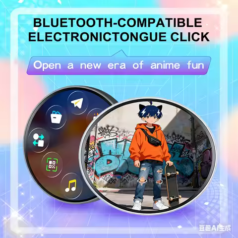 1pc L8 Dynamic Display 5.3cm 30 Hours Metal HD Wireless Anime Digital Badge Supported Lmages Videos 