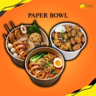 50PCS - Paper Bowl Kraft Premium Food Grade | Bekas Makanan Panas & Sejuk | Leak Proof | Untuk Ramen