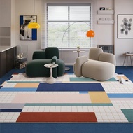 Navy Striped Area Rug 2025 Vintage Living Room Carpet Non-Slip Soft and Easy-to-Clean Bedroom Mat Dé