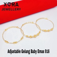 🔥HOT ITEM🔥XERA ADJUSTABLE GELANG BABY EMAS 916 /Gelang Baby Emas 916 Bajet / Gelang Emas 916 / Gelan