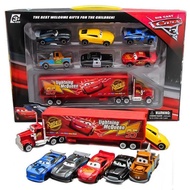 Cast Metal 6 Cars + 1 Truck Toy Car Mcqueen Toys