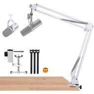 For Shure Sm7b mv88+ and Mv7 White Boom Arm, Mic Desk White Stand Compatible with Shure Sm7b and Shu
