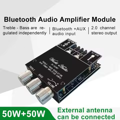 ZK-502MT Bluetooth 5.0 Subwoofer Amplifier Board 2.0 Channel High Power Audio Stereo Amplifier Board
