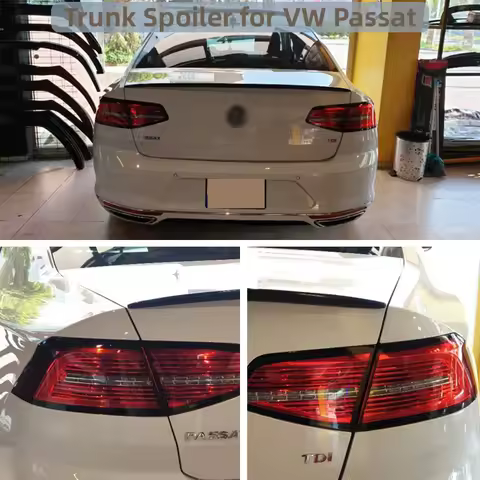 For VW Accessories PASSAT B6 B7 B8 2005-2021 Car Rear Wing Trunk Spoiler Lip Tuning Styling Black So