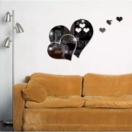 Interior point acrylic mirror deco sticker/heart signal (black)