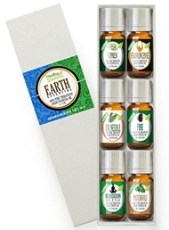 Essential Earth Set 100% Pure, Best Therapeutic Grade Essential Oil Kit - 6/10mL (Cypress, Frankincense, Fir Needle, Pine, Meditation, and Patchouli)