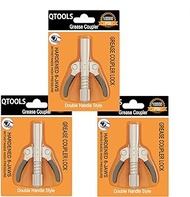 QTOOLS 3PCS Grease Gun Coupler, Grease Gun Fittings, Quick Release Grease Coupler Tips Locks on to Zerk Fittings Goes in10000 PSI Heavy Duty with All Grease Tool Guns 1/8" NPT