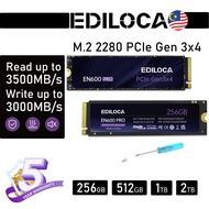 Ediloca EN600Pro NVMe PCIe Gen3x4 M.2 2280 SSD Read 3500MB/s Write 3000MB/s สำหรับ Laptop และ PC 250