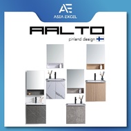 AALTO SJ-P004-3053 FLO CABINET SERIES DARK MARBLE / STONE / WHITE MARBLE / WOODGRAIN BASIN AND MIRRO