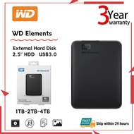 【New】Western Digital HDD hard disk Elements 1TB 2TB 4TB 2.5'' USB 3.0 Portable External Hard Drives