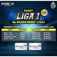 Voucher Paket K-VISION Bola BRI LIGA 1 Indonesia KVision Liga 1