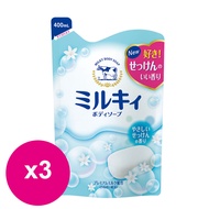 日本牛乳石鹼 COW 牛乳精華沐浴乳400ml 補充包 皂香*3包