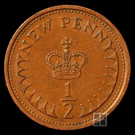 43305Readystock Fidelity UK 1/2 Pence 0.5 Pence Year Random 17.2mm Foreign Currency for Various Coin