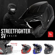 MT HELMET STREETFIGHTER SV MATT BLACK BLUE RED