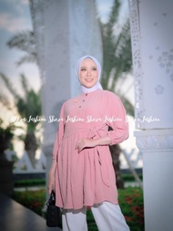 Ready- Sheza-Tunik Khansa Crinkle Airflow Premium Jumbo Baju Lebaran Perempuan Oversize Atasan Wanit