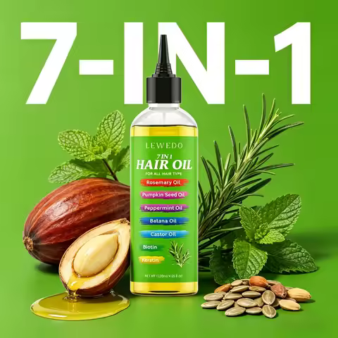 7-IN-1 Hair Oil Rosemary Hair Oil Strengthening Thick Hair Oil Batana Castor Nourishing Moisturizing