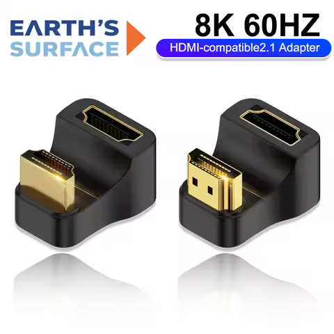 360 Degree U Shape HDTV Adapter HDMI 2.1 Male to Female 8K 60Hz Connector for Portable Display Monit