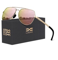 LUENX Aviator Sunglasses for Men Women Polarized New Shades Large Metal Frame - UV 400 Protection