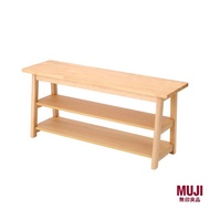 MUJI Rubberwood Bench with Shelf