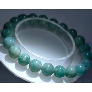 Kristal Semulajadi Amazonite Gelang 9mm (Bulat) / Natural Crystal Amazonite Bracelet 7mm-9mm  天然老矿天河