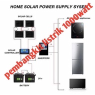 readyy Paket hemat pembangkit listrik tenaga surya 3000&1000watt PSW(pure sine wafe)