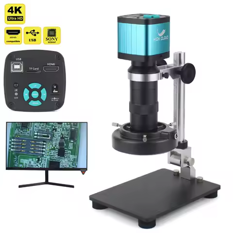 4K 48MP HDMI USB 60FPS Monocular Video Microscope Sets 48MP/55MP/13MP/8MP Digital Camera Lens 130X L