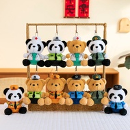 鑰匙扣 可愛 panda keychain Beruang polis, beruang api, boneka polis trafik, perhiasan mewah, loket panda,