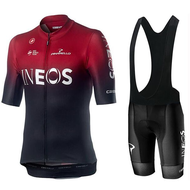 Bộ Quần Áo Đạp Xe Tay Ngắn Màu Đỏ Cho Nam INEOS Team