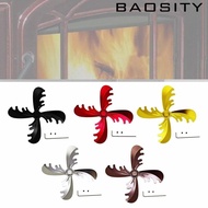 [Baosity] Fireplace Fan Blade Balde with Mounting Screws Replacement Parts Metal 4 Blade Heat Powered Fireplace Fan