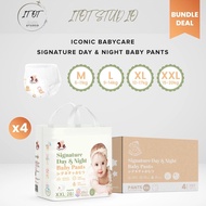 [Bundle of 4] Iconic Babycare Signature Day & Night Baby Diaper Pants M176/L152/XL128/XXL112