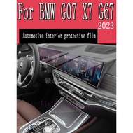 For BMW G07 X7 G67 2023 Car Gearbox Panel Film Dashboard Protective Sticker Interior Screen Anti-Scr