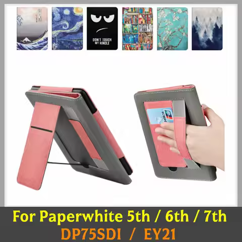 PU Leather Stand Case For Kindle Paperwhite 7th 6th 5th Generation 6'' Case with Hand Strap DP75SDI 