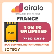 🇸🇬[SG SELLER]🇸🇬 Airalo eSIM – FRANCE Data | 100% Digital SIM | No Roaming Charges | QR Code Delivery